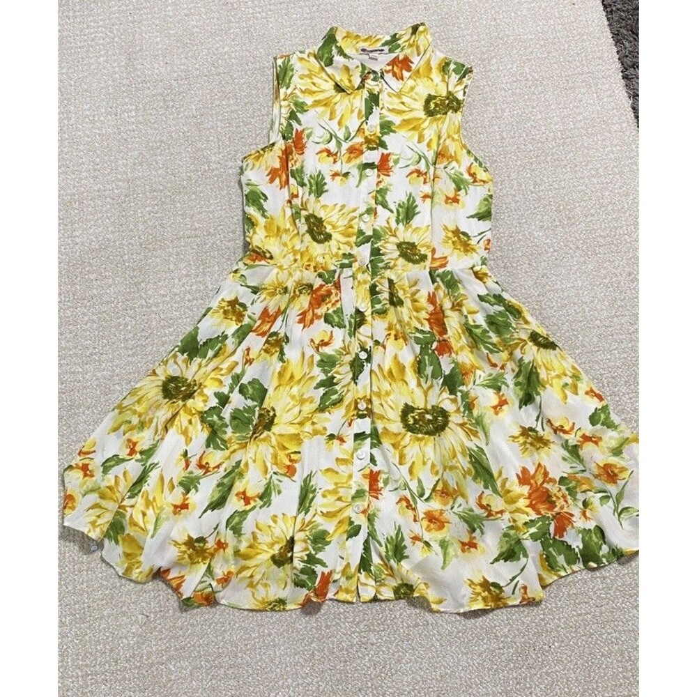 Womens Vintage db Fit & Flare Collared Floral Lined Dress Size 12 - Picture 13 of 16